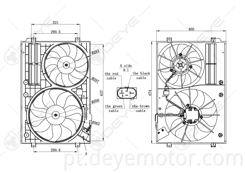 1K0121205J 1K0121207AD AB 1K0959455N DT FJ 1K0959455Q DH ET ventilador de refrigeração para A3 VW TOURAN GOLF SKODA OCTAVIA